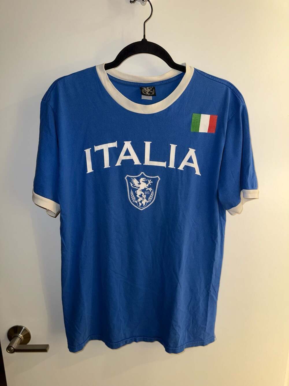 Unitas Italia Blue Ringer T-Shirt with Griffin Crest